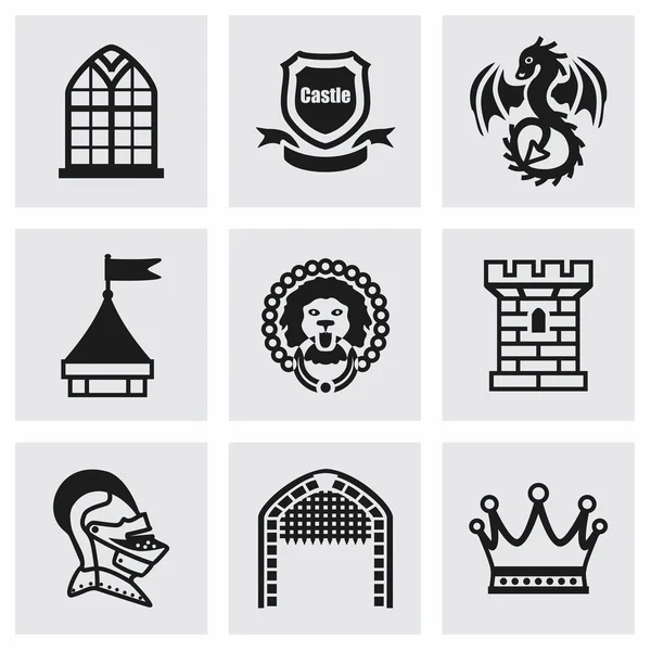 Vector Castle icon set — Stock Vector