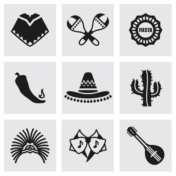Set di icone vettoriali messicane — Vettoriale Stock