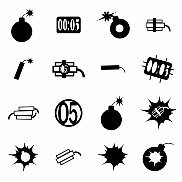 Conjunto de icono de bomba vectorial — Vector de stock