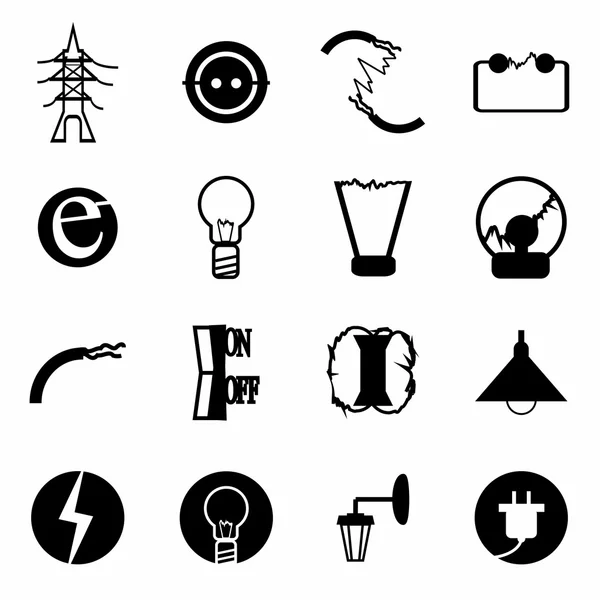 Vektör elektrik Icon set — Stok Vektör