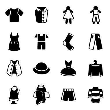 Vektör giyim Icon set