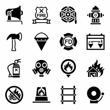 Vektör itfaiyeci Icon set