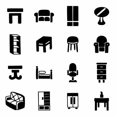 Vektör mobilya Icon set