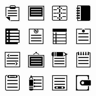 Vektör notlar Icon set
