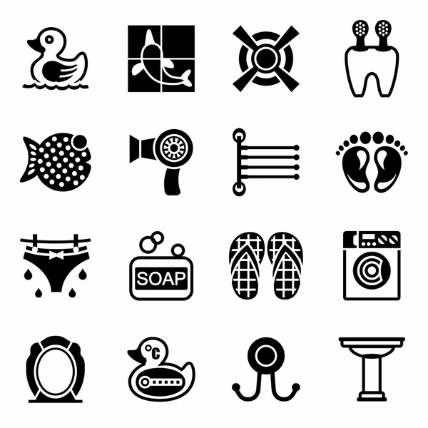 Vector Bathroom icon set — Stock Vector