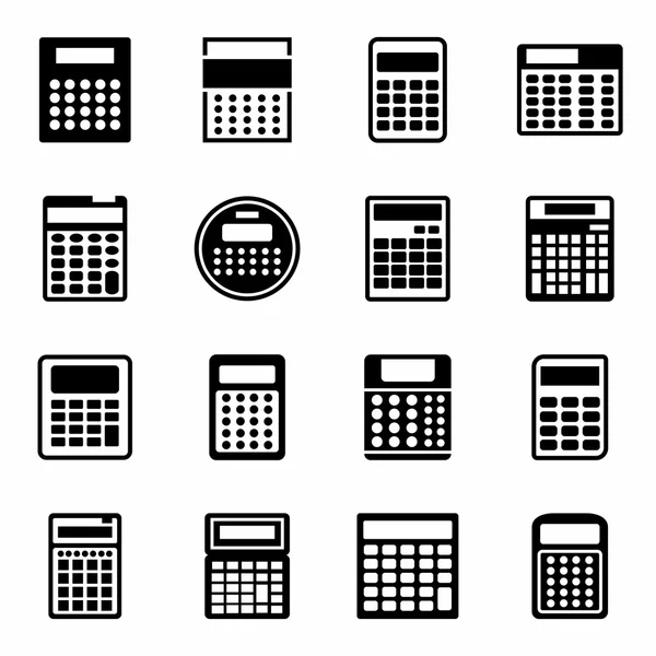 Ensemble d'icônes de calculatrice vectorielle — Image vectorielle