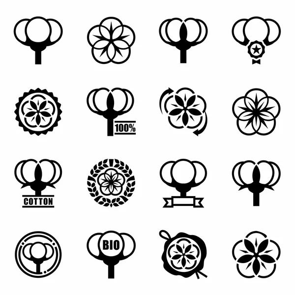 Vektor Baumwolle Icon Set — Stockvektor