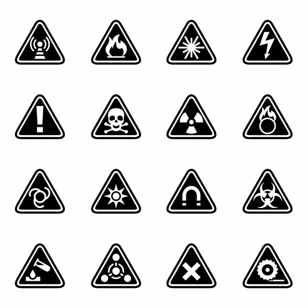 Vector Danger icon set — Stock Vector