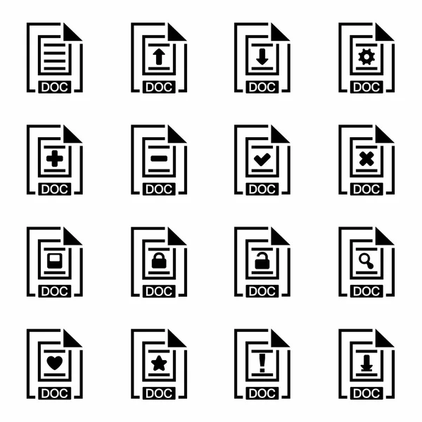 Vector Document pictogrammenset — Stockvector