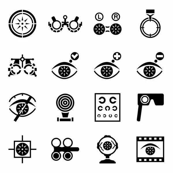 Vektör Optometri Icon set — Stok Vektör