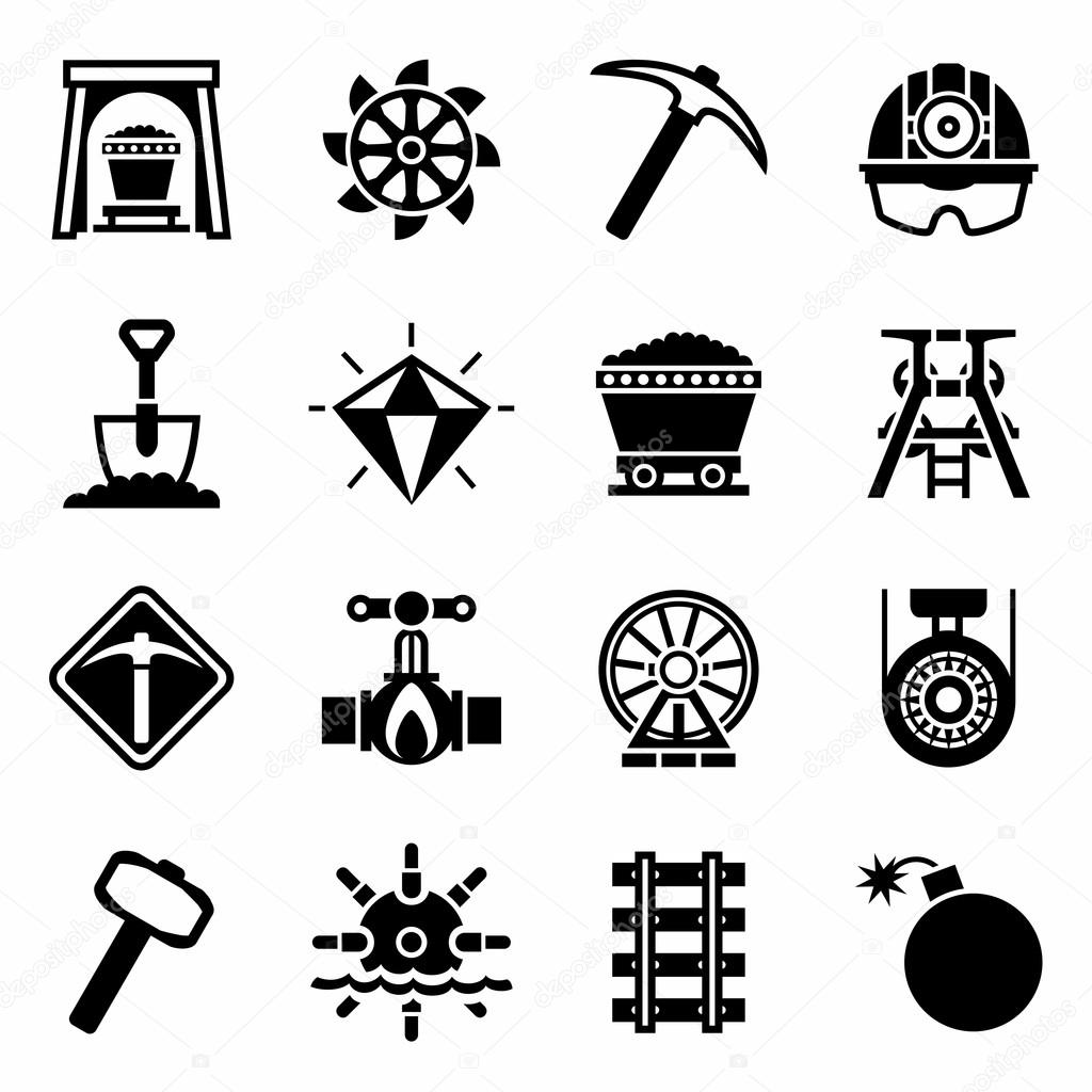 Vector Mining icon set