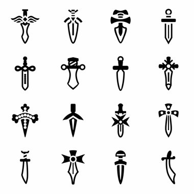 Vektör kılıç Icon set
