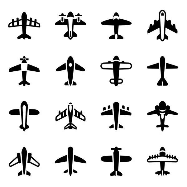 Vektor Flugzeug Icon Set — Stockvektor