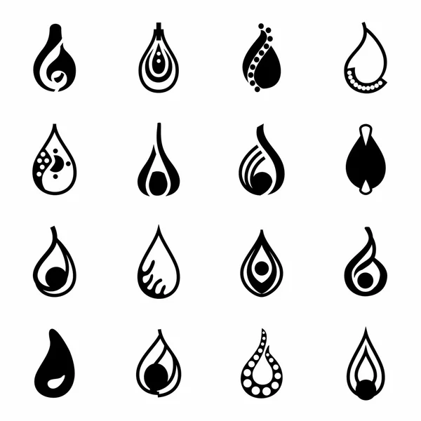 Vector Drop icon set — Stock Vector