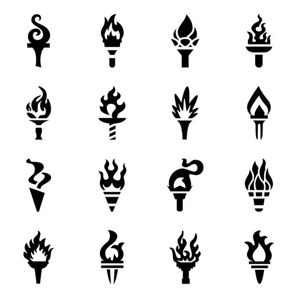 Vektor Fackel Icon Set — Stockvektor