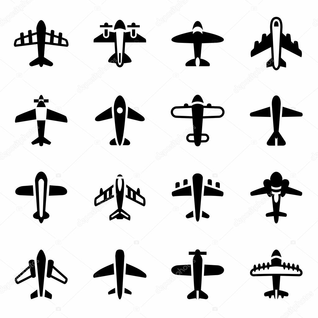 Vector Airplane icon set