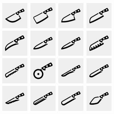 Vektör mutfak bıçak Icon set