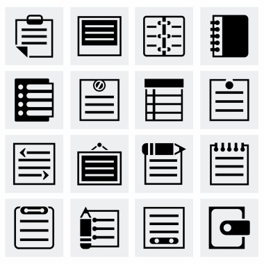 Vektör notlar Icon set
