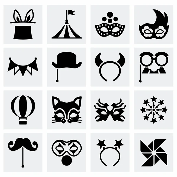 Conjunto de iconos de carnaval vectorial — Vector de stock