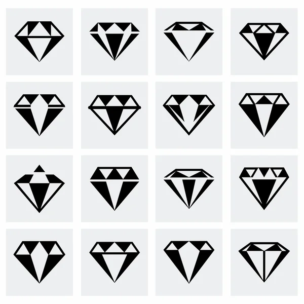 Vector icono de diamante conjunto — Vector de stock