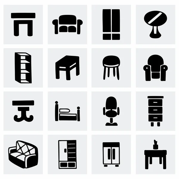 Vector Furniture icon set — Stock Vector