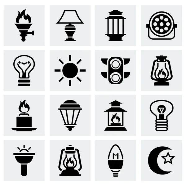 Vector Light icon set — Stock Vector