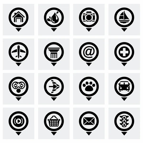 Vektör harita işaretçi Icon set — Stok Vektör