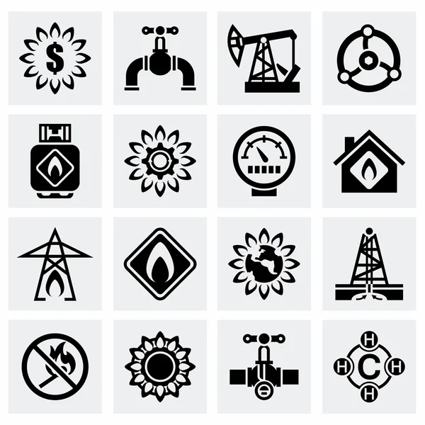 Vector Natural gas icon set — Stock Vector