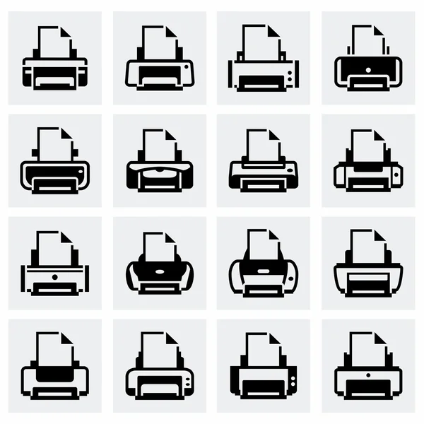 Ensemble d'icônes d'imprimante vectorielle — Image vectorielle