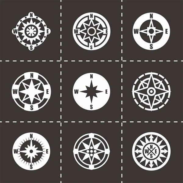 Vector Compass icon set — Stock Vector