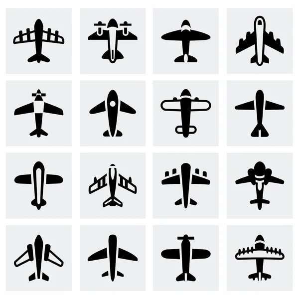 Vektor Flugzeug Icon Set — Stockvektor