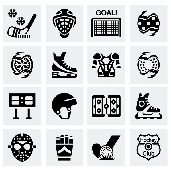 Conjunto de iconos de hockey vectorial — Vector de stock