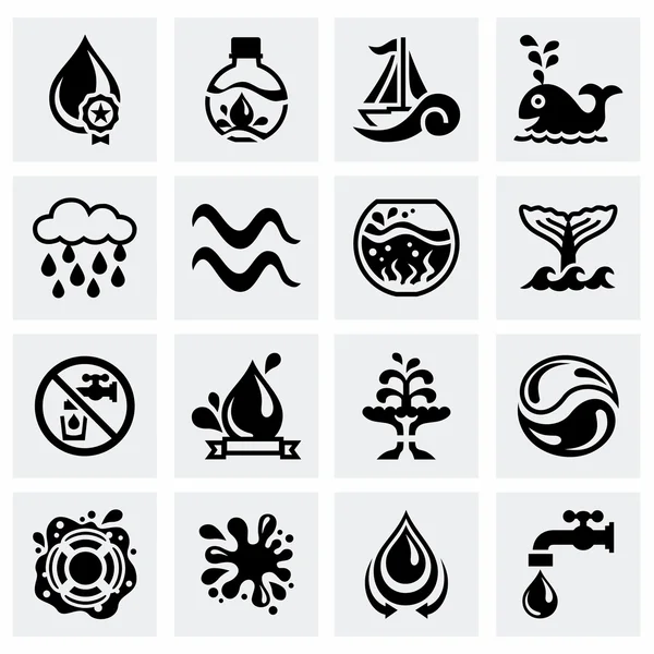 Vektör su Icon set — Stok Vektör