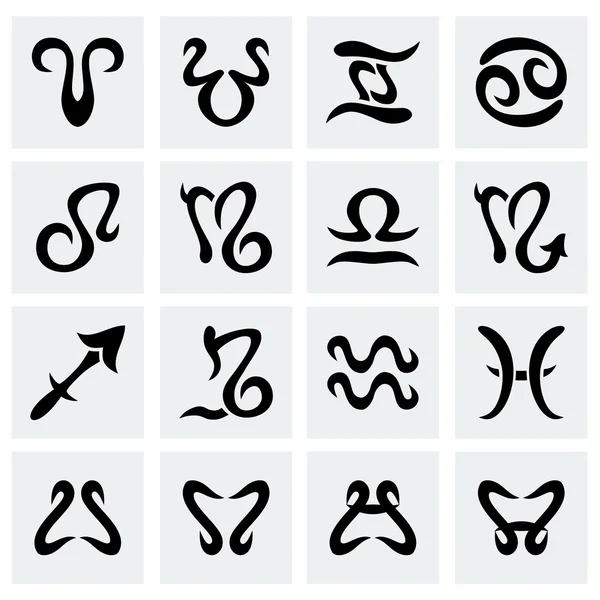 Vector Zodiac symbol icon set — Stock Vector