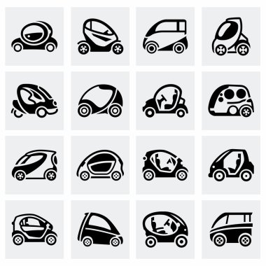 Vektör elektrikli otomobil Icon set