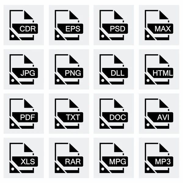 Vector Formato de archivo icon set — Vector de stock