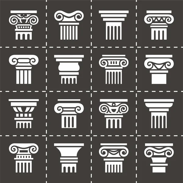 Columna vectorial icono conjunto — Archivo Imágenes Vectoriales