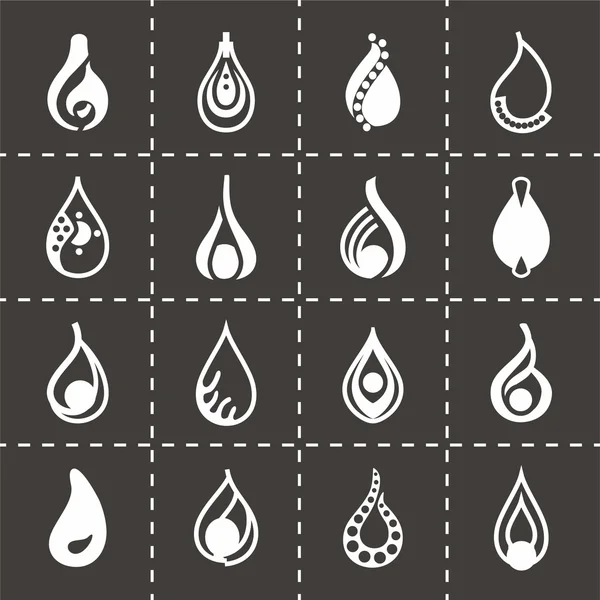 Vector Drop icon set — Stock Vector