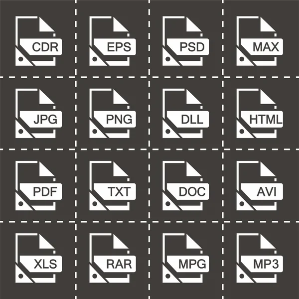Conjunto de ícone de formato de arquivo vetorial — Vetor de Stock