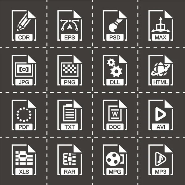 Vector File type icon set — Stock Vector