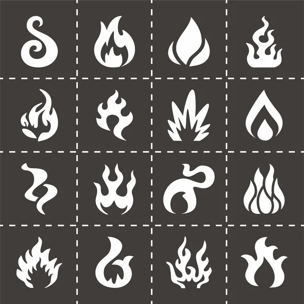 Conjunto de iconos de fuego vector — Archivo Imágenes Vectoriales