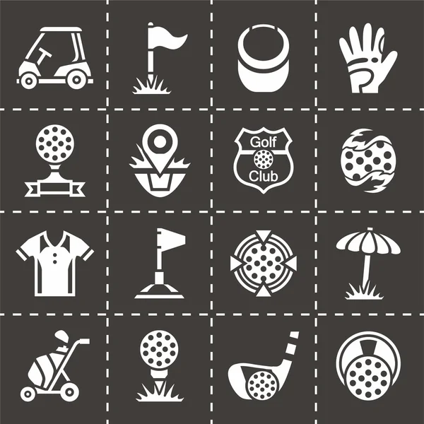 Conjunto de iconos de golf vector — Vector de stock