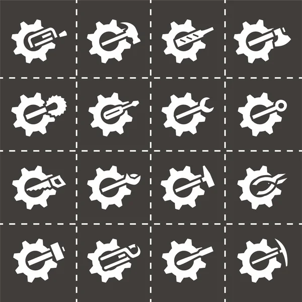 Vector Tools in gear icon set — Stock Vector