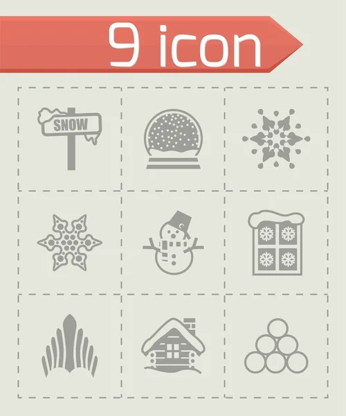 Conjunto de icono de nieve vectorial — Vector de stock