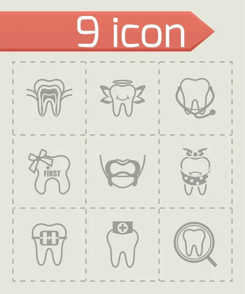 Vektorový sada ikon zuby — Stockový vektor