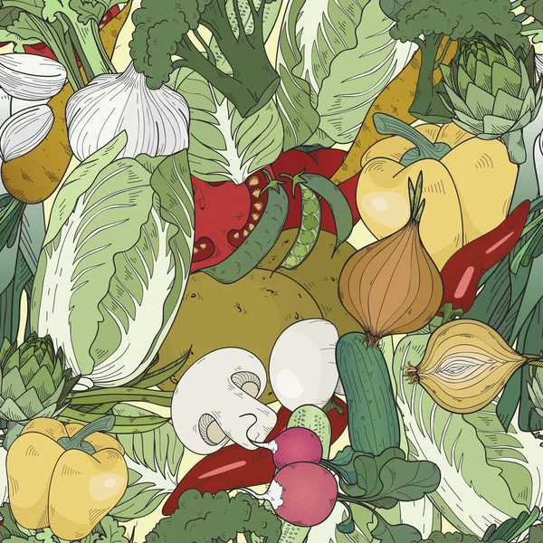 Légumes fond vert — Image vectorielle