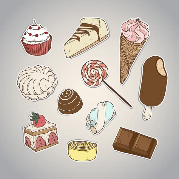 Bakery products and sweets — Stock Vector