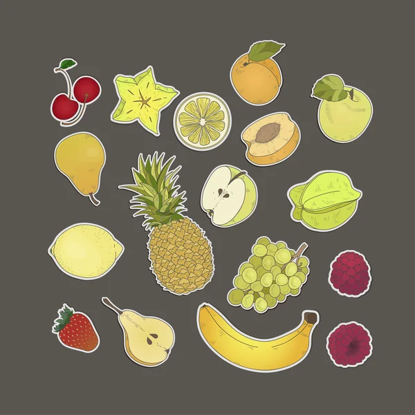 Frutti diversi set — Vettoriale Stock