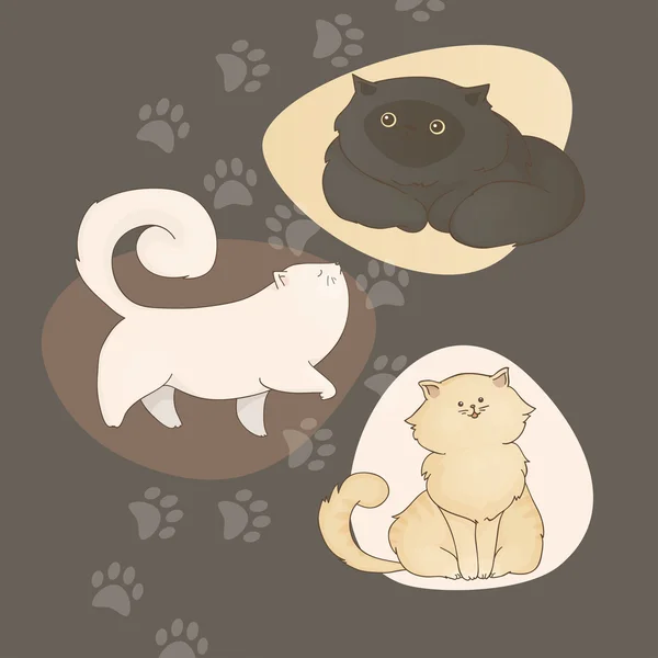 Lindo dibujos animados gatos — Vector de stock