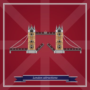 Tower bridge illustration, isolated. Vector